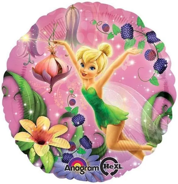 Round Pink Foil Balloon with Tinker Bell Design - 1 Pc.
