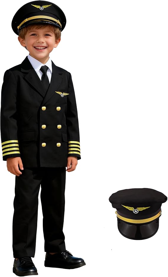 Captain Pilot Costume for Exciting Flight Pretend-Play Adventures
